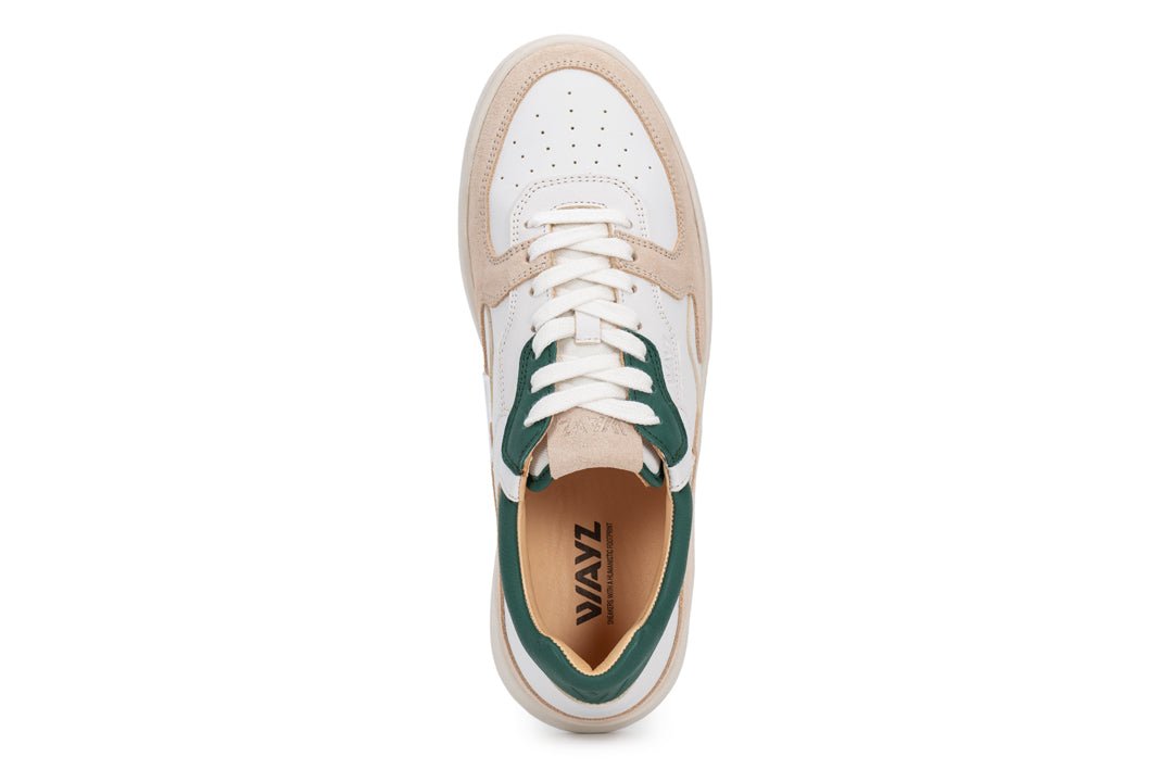 THE SONDER SNEAKERS - White Green Almond Milk - Wayz Sneakers - ethical sneakers with a humanistic footprint
