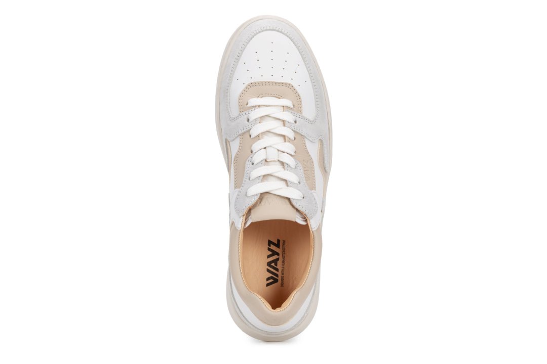 THE SONDER SNEAKERS - White Grey Almond Milk - Wayz Sneakers - ethical sneakers with a humanistic footprint