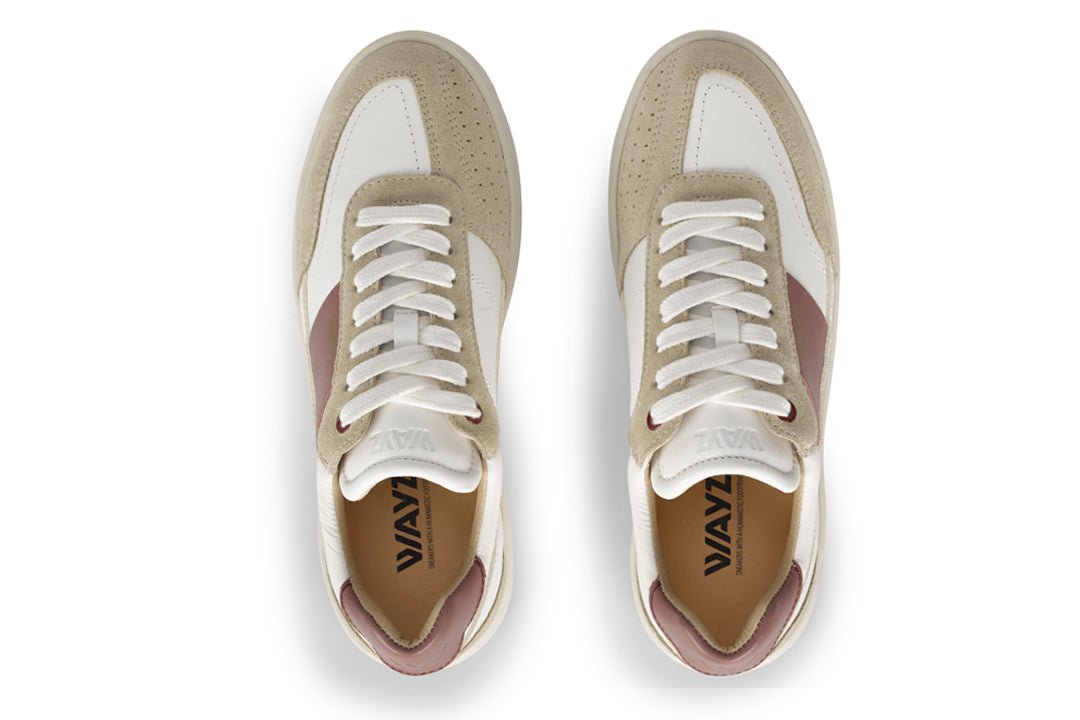 THE SPARK SNEAKERS - White Beige Dry Rose - Wayz Sneakers - ethical sneakers with a humanistic footprint