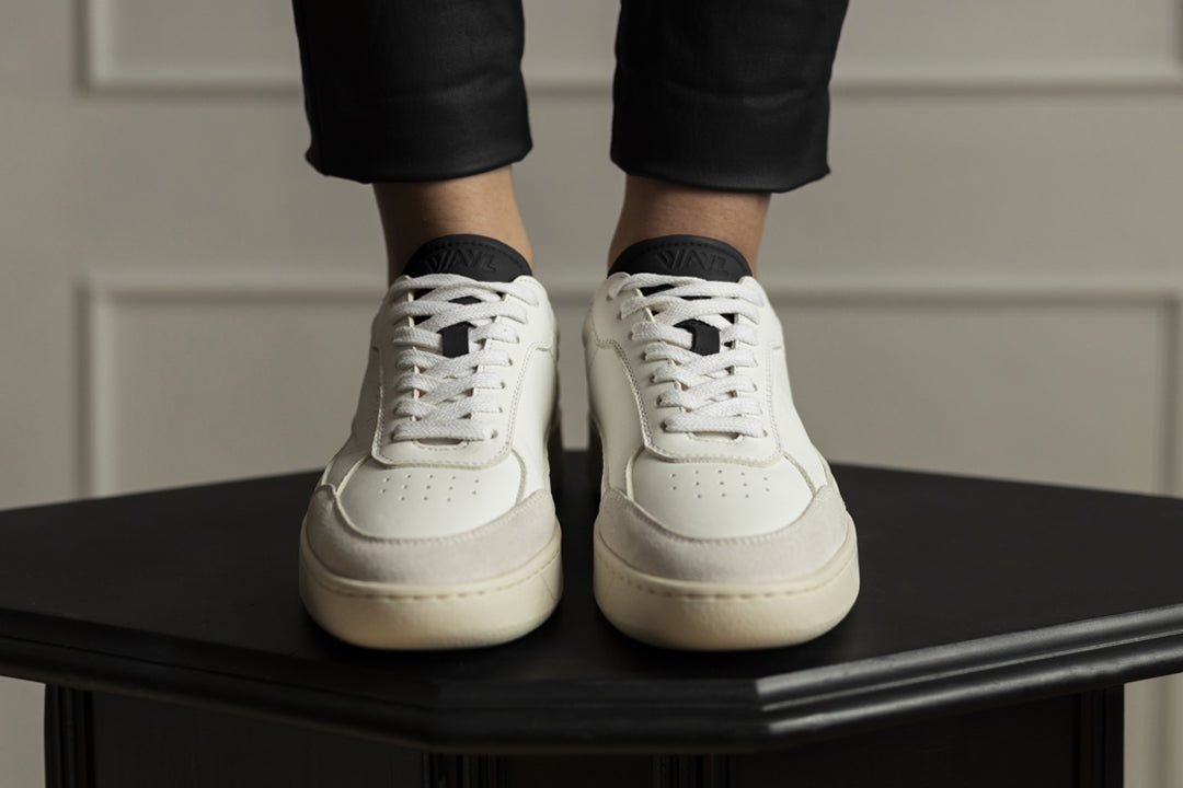 THE HEDONIST SNEAKERS - White Grey Black - Wayz Sneakers - ethical sneakers with a humanistic footprint