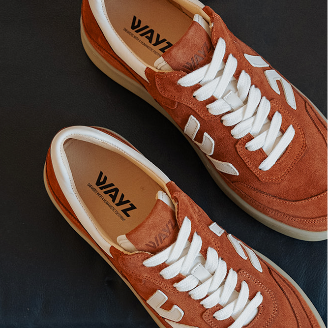 WAYZ Misfit Terracota Sneaker Vertical on carpet.