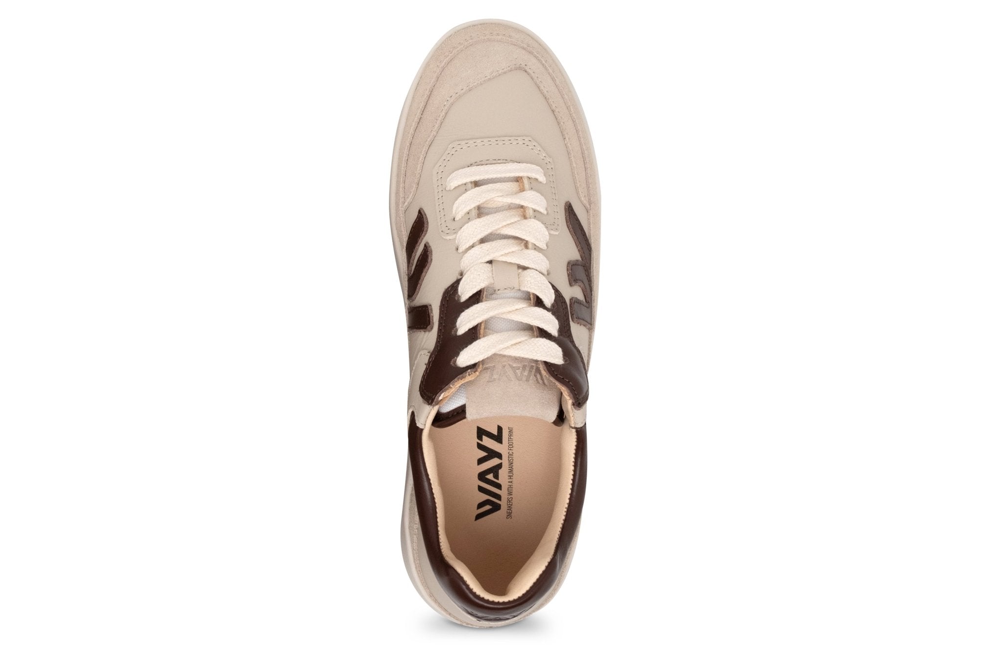 Wayz Misfit Beige Brown Sneakers on white background