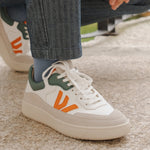 THE MISFIT SNEAKERS - White Green Orange - Wayz Sneakers - ethical sneakers with a humanistic footprint