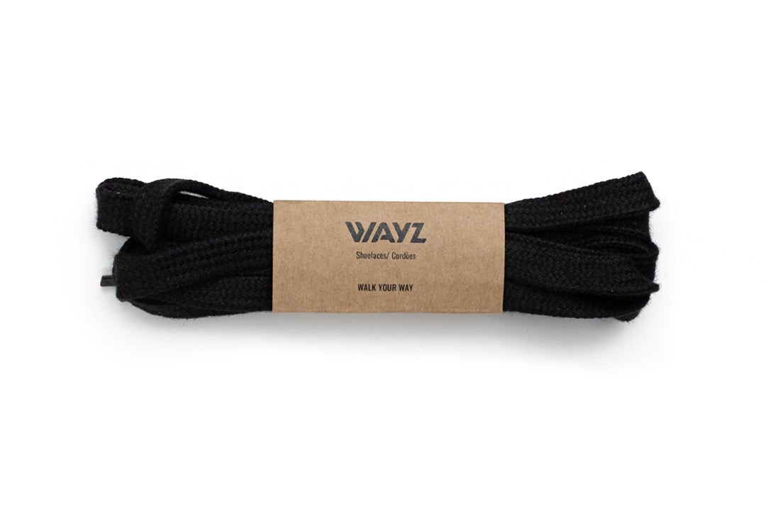 Cotton SHOELACES - Black - Wayz Sneakers - ethical sneakers with a humanistic footprint