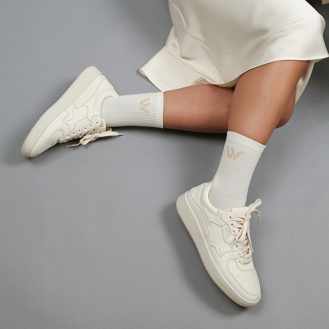 COTTON SOCKS - Ethically Made in Portugal – Beige - Wayz Sneakers - ethical sneakers with a humanistic footprint