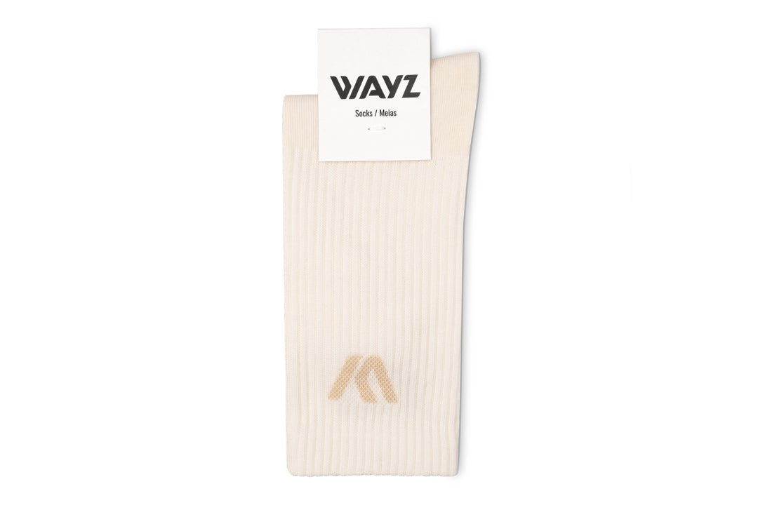 COTTON SOCKS - Ethically Made in Portugal – Beige - Wayz Sneakers - ethical sneakers with a humanistic footprint