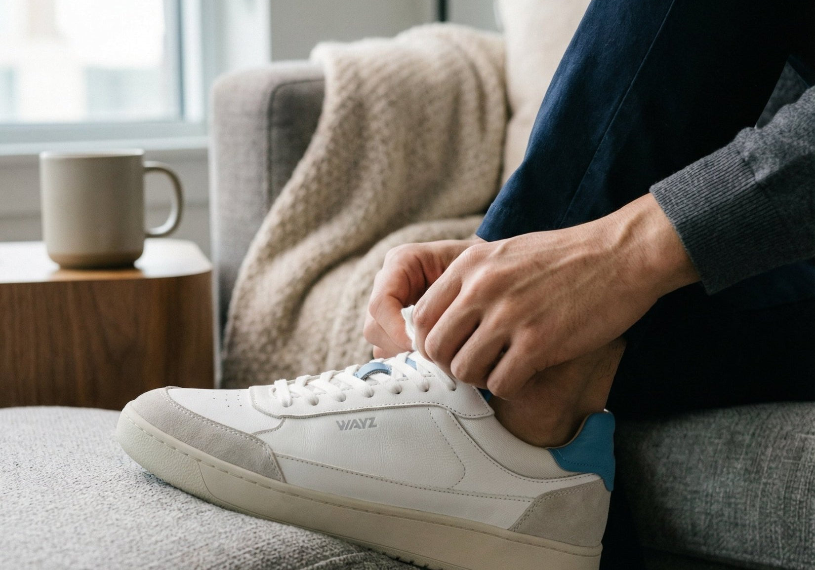 THE HEDONIST SNEAKERS - Azure - Wayz Sneakers - ethical sneakers with a humanistic footprint