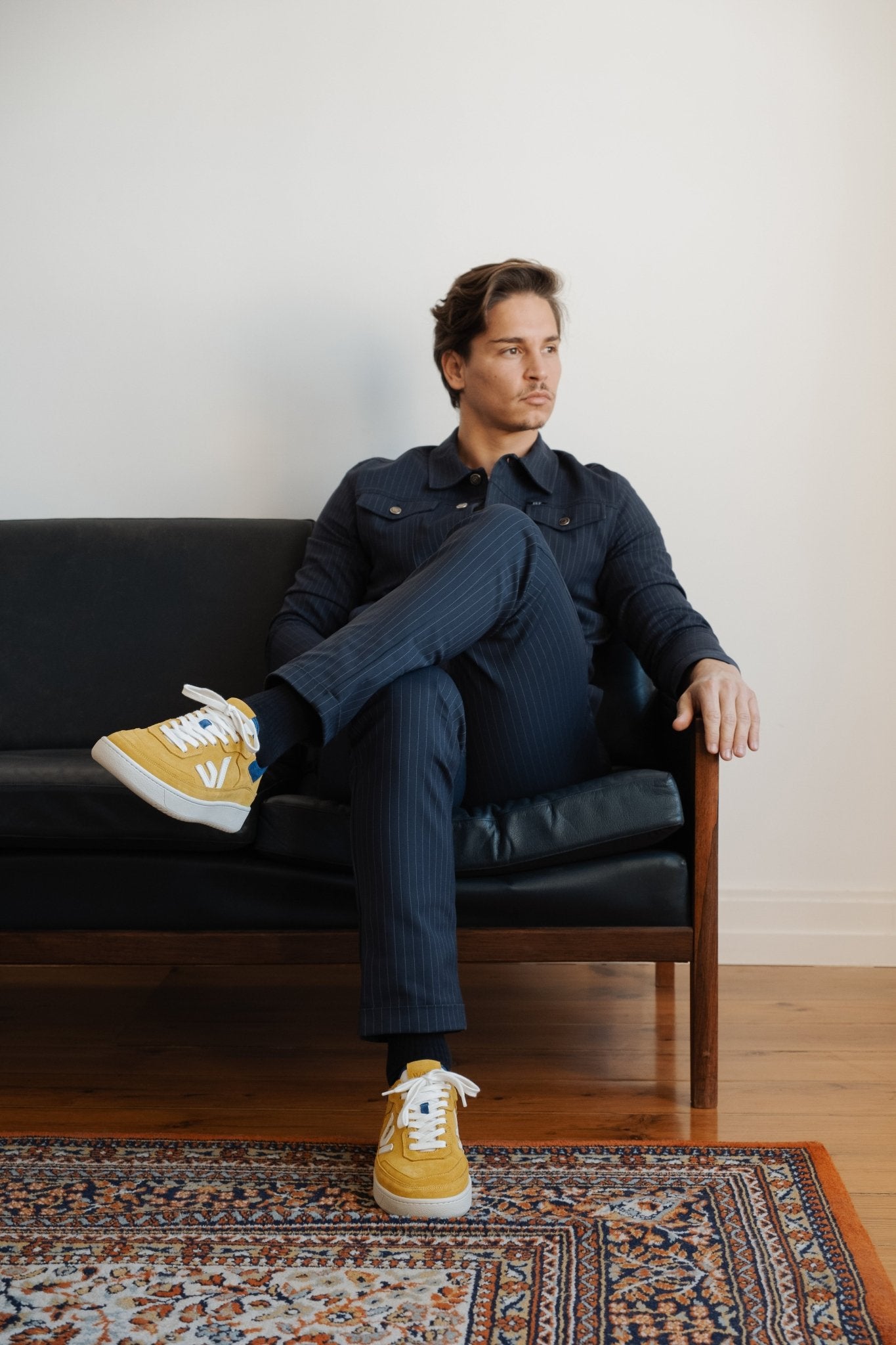 THE MISFIT SNEAKERS - Mustard Blue - Wayz Sneakers - ethical sneakers with a humanistic footprint