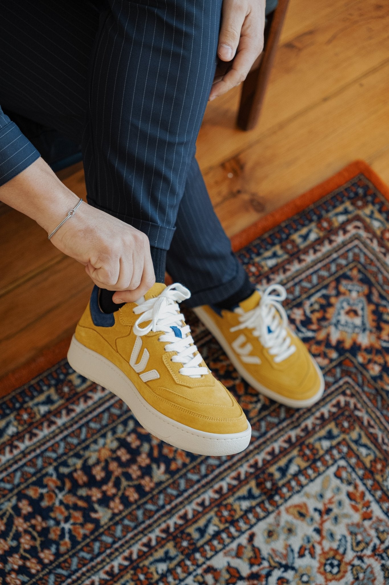 THE MISFIT SNEAKERS - Mustard Blue - Wayz Sneakers - ethical sneakers with a humanistic footprint