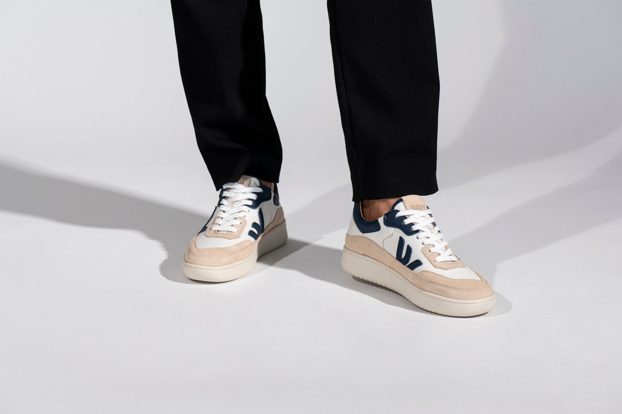 THE MISFIT SNEAKERS - White Blue Almond Milk - Wayz Sneakers - ethical sneakers with a humanistic footprint