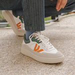 THE MISFIT SNEAKERS - White Green Orange - Wayz Sneakers - ethical sneakers with a humanistic footprint