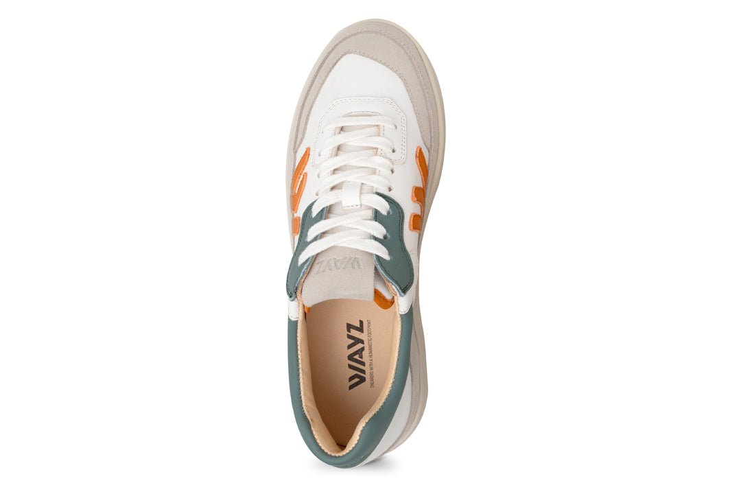 THE MISFIT SNEAKERS - White Green Orange - Wayz Sneakers - ethical sneakers with a humanistic footprint