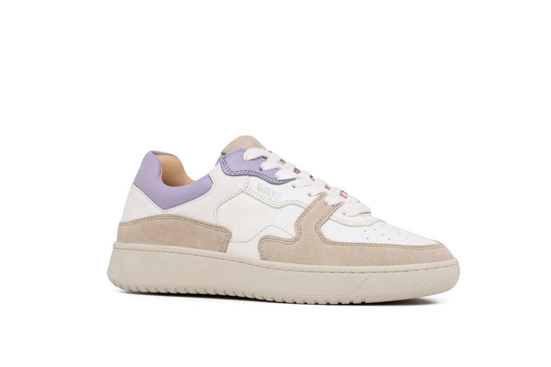 THE SONDER SNEAKERS - White Beige Lilla - Wayz Sneakers - ethical sneakers with a humanistic footprint