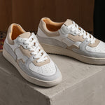THE SONDER SNEAKERS - White Grey Almond Milk - Wayz Sneakers - ethical sneakers with a humanistic footprint