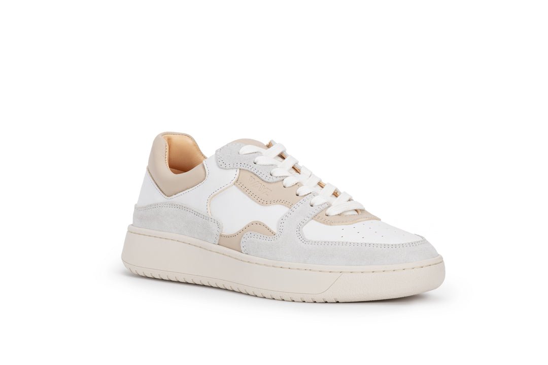 THE SONDER SNEAKERS - White Grey Almond Milk - Wayz Sneakers - ethical sneakers with a humanistic footprint