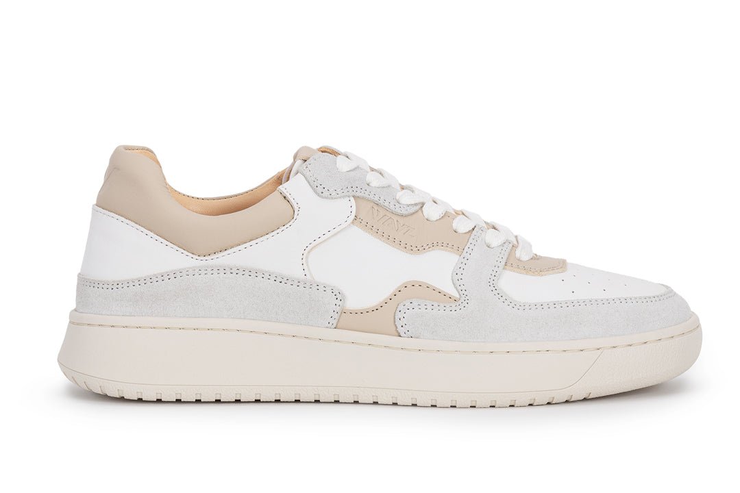 THE SONDER SNEAKERS - White Grey Almond Milk - Wayz Sneakers - ethical sneakers with a humanistic footprint