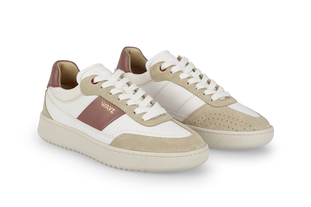 THE SPARK SNEAKERS - White Beige Dry Rose - Wayz Sneakers - ethical sneakers with a humanistic footprint