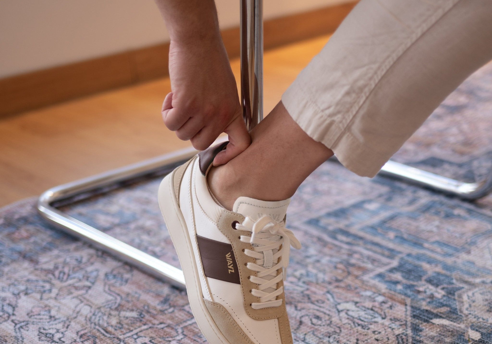 THE SPARK SNEAKERS - White Beige Dry Rose - Wayz Sneakers - ethical sneakers with a humanistic footprint