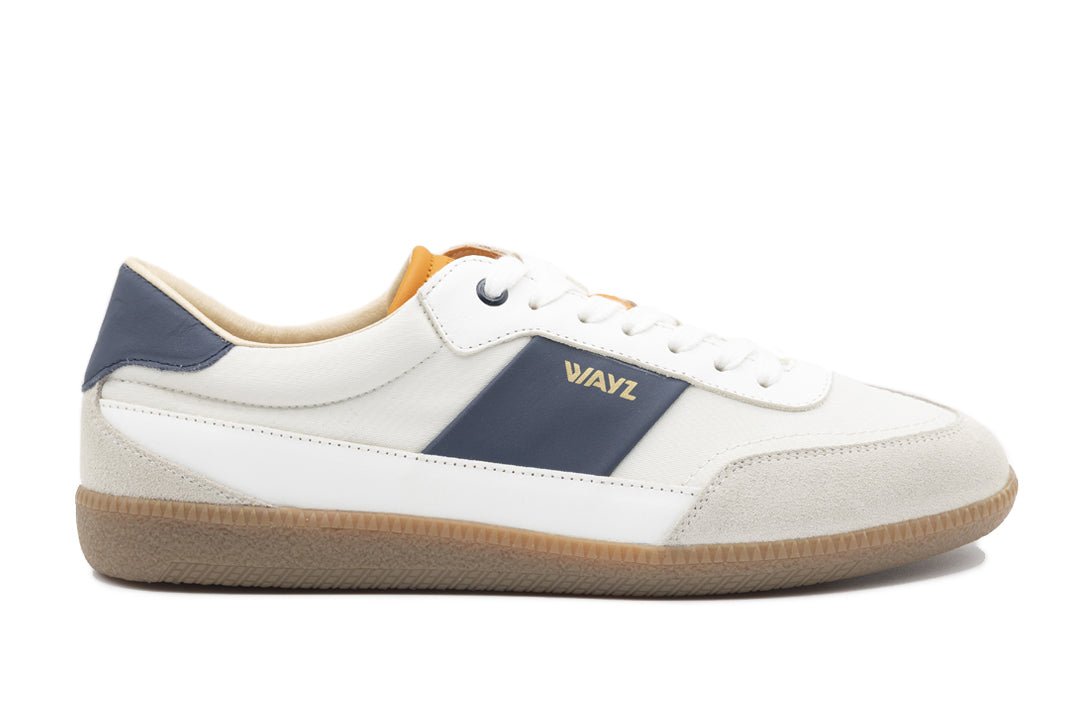 THE SPARK SNEAKERS - White Blue Orange - Wayz Sneakers - ethical sneakers with a humanistic footprint