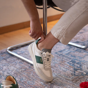 THE SPARK SNEAKERS - White Grey Green - Wayz Sneakers - ethical sneakers with a humanistic footprint