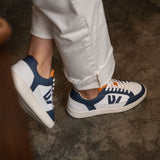 THE WANDERER SNEAKERS - White Blue Orange - Wayz Sneakers - ethical sneakers with a humanistic footprint