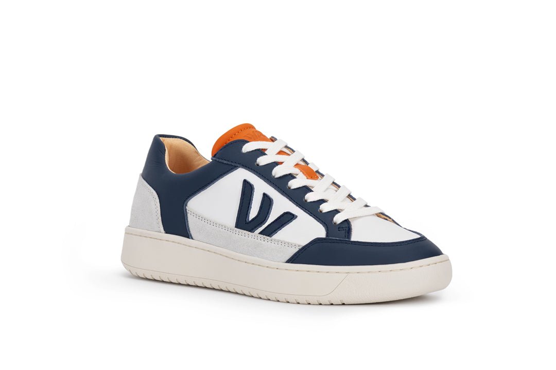 THE WANDERER SNEAKERS - White Blue Orange - Wayz Sneakers - ethical sneakers with a humanistic footprint