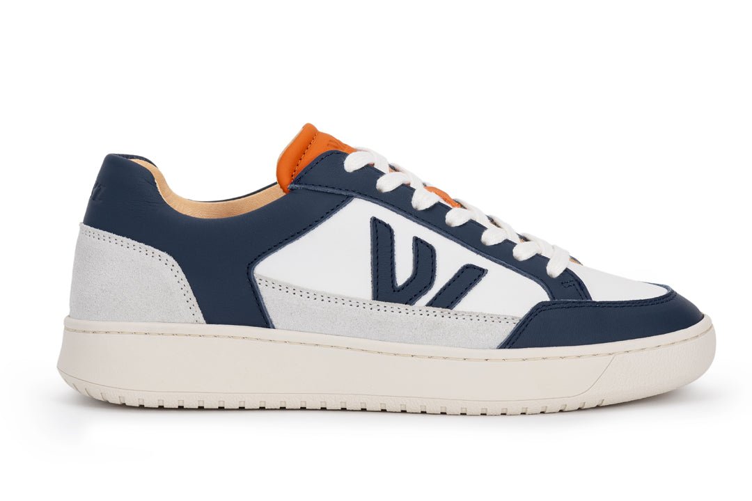 THE WANDERER SNEAKERS - White Blue Orange - Wayz Sneakers - ethical sneakers with a humanistic footprint