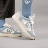THE WANDERER SNEAKERS - White Grey Blue Sky - Wayz Sneakers - ethical sneakers with a humanistic footprint