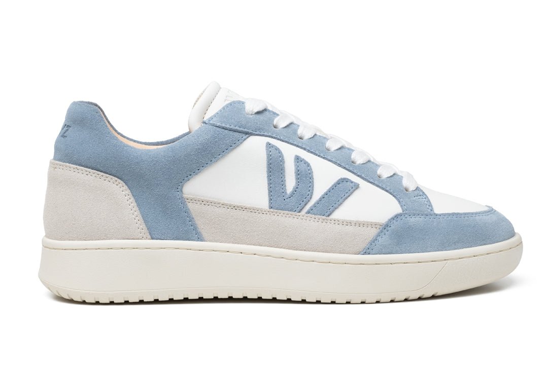 THE WANDERER SNEAKERS - White Grey Blue Sky - Wayz Sneakers - ethical sneakers with a humanistic footprint