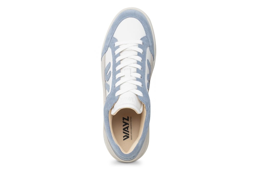 THE WANDERER SNEAKERS - White Grey Blue Sky - Wayz Sneakers - ethical sneakers with a humanistic footprint