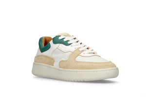 Sonder Shoes White Green Almond Milk Veg-Tan Leather Sneakers - Front view  | Wayz Sneakers