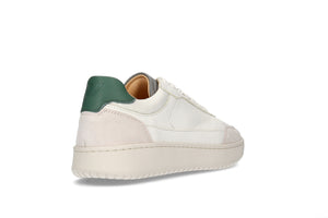 Our Hedonist White Grey Green Vegetable Tanned Leather Sneakers - Back View