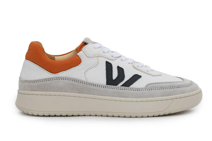 White Grey Orange Misfit Sneakers - side view | Wayz Sneakers