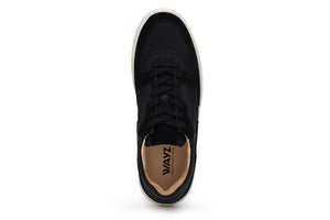 Sonder Shoes Triple Black Veg-Tan Leather Sneakers - top view  | Wayz Sneakers