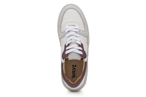 Sonder Shoes Dry Rose White Grey Veg-Tan Leather Sneakers - top view  | Wayz Sneakers