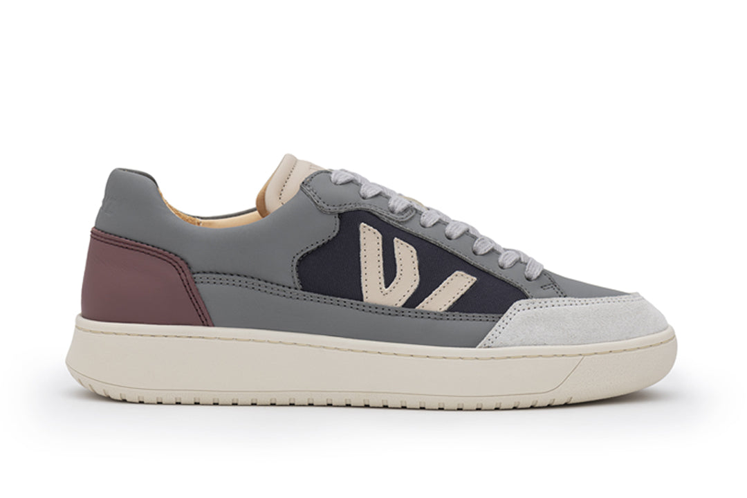 Grey Beige Dry Rose Wanderer Veg-Tan Leather Sneakers - side view  | Wayz Sneakers