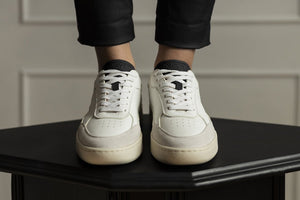 THE HEDONIST SNEAKERS - White Grey Black - Wayz Sneakers - ethical sneakers with a humanistic footprint