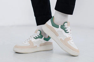 THE SONDER SNEAKERS - White Green Almond Milk - Wayz Sneakers - ethical sneakers with a humanistic footprint